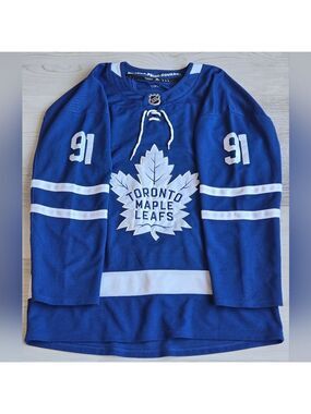 Toronto Maple Leafs #91 NHL Blue Home Jersey  Hockey Fan Gear Size 56